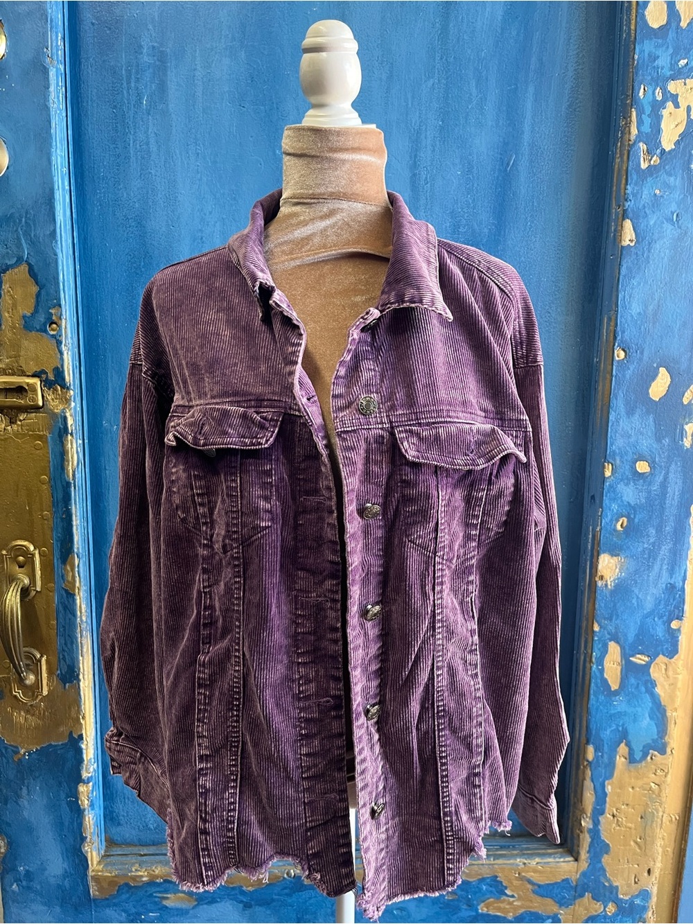 Women's Purple Corduroy Jean Jacket